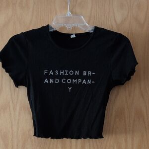 Fashion Brand Company Black Tencel Crop Top S